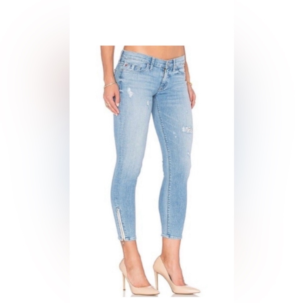 Hudson Jeans Light Blue Ankle Skinny with Side Zipper
